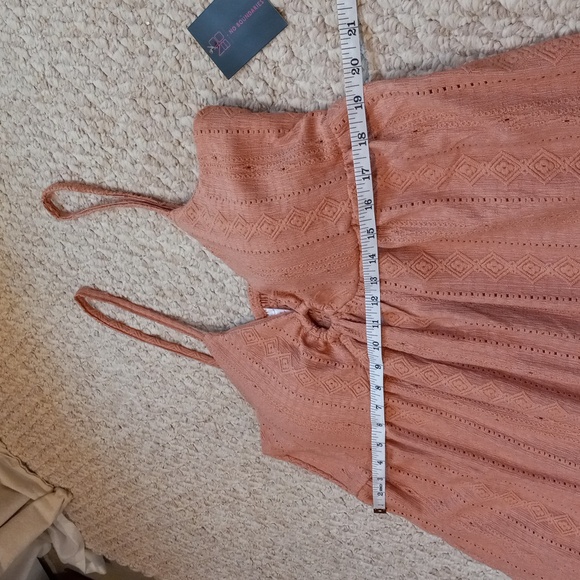 Summer Mini Dress Lace O-Ring plus size built-in bra adjus straps V-neck Stretch - Picture 7 of 12